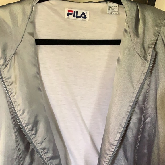 Vintage silver Fila hooded jacket windbreaker 14 - Picture 7 of 11